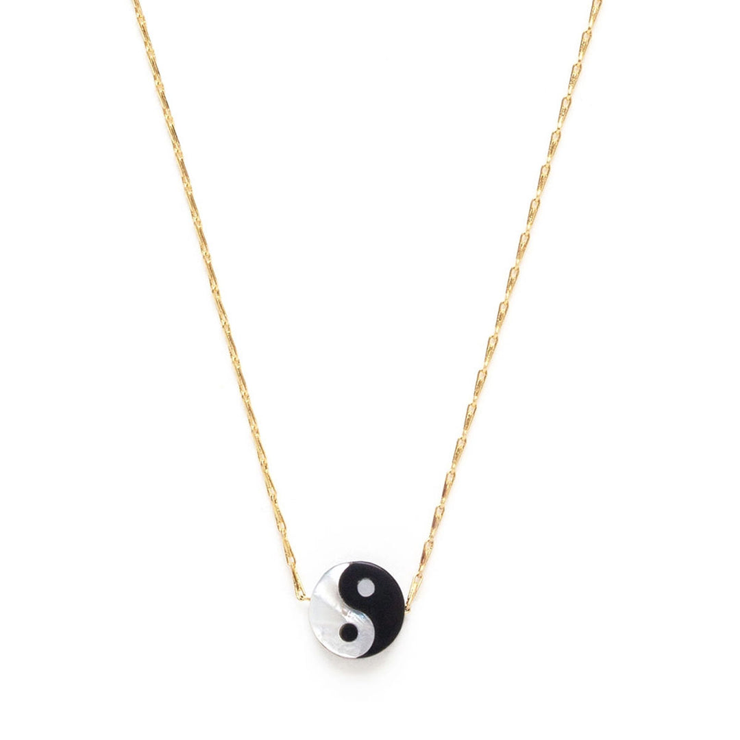 Tiny Enamel Yin Yang Necklace