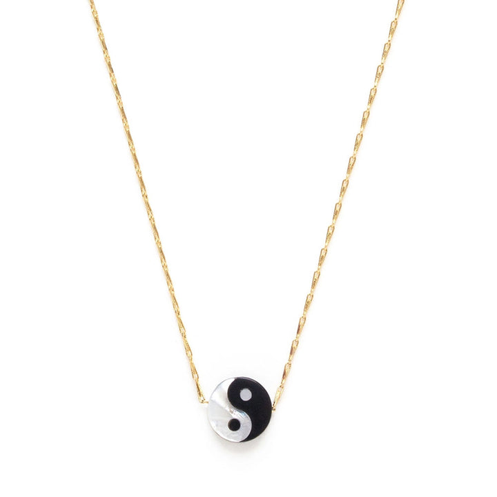 Tiny Enamel Yin Yang Necklace