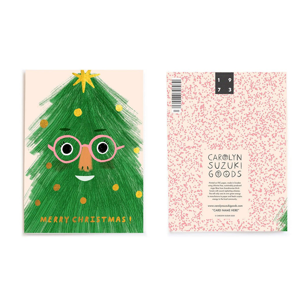 Fir Face Holiday Greeting Card - Lockwood Shop - Carolyn Suzuki Goods