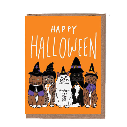 Halloween Cats Greeting Card - Lockwood Shop - La Familia Green