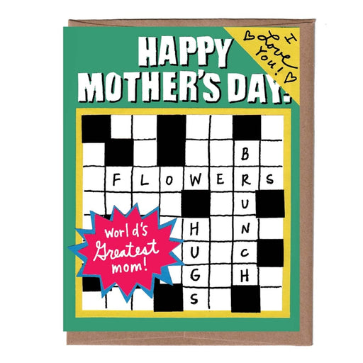 Mother's Day Crossword Greeting Card - Lockwood Shop - La Familia Green