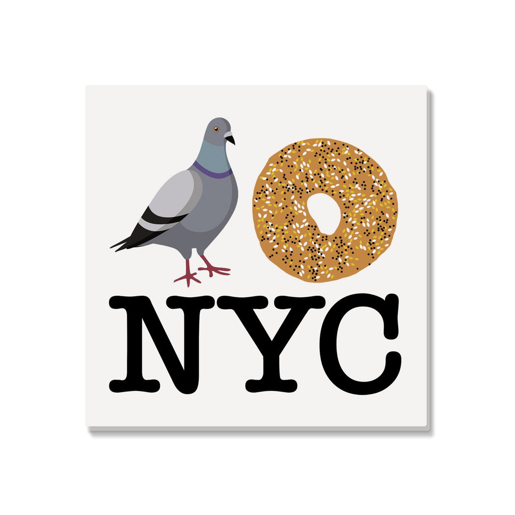 Pigeon Bagel NYC Coaster - Lockwood Shop - Rock Scissor Paper