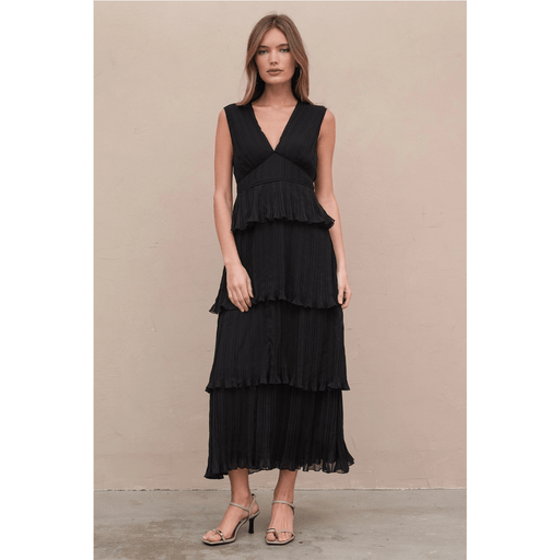 Pleated Tier Dress - Black - Lockwood Shop - Raisonnel