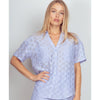 Plus Textured Woven Shirt & Shorts Set in Lavender Blue - Lockwood Shop - Very J