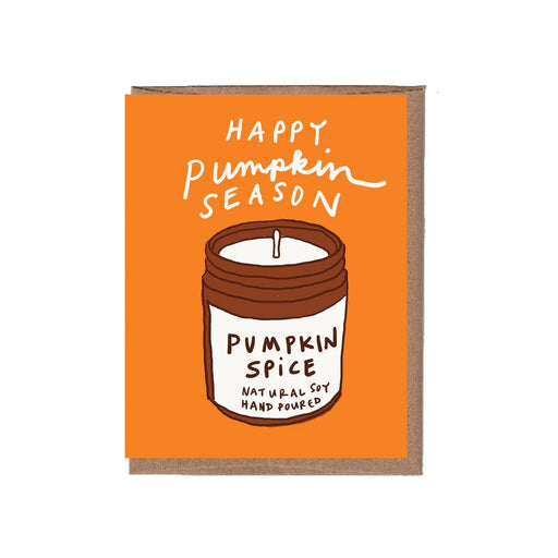 Pumpkin Candle Scratch 'n' Sniff Greeting Card - Lockwood Shop - La Familia Green