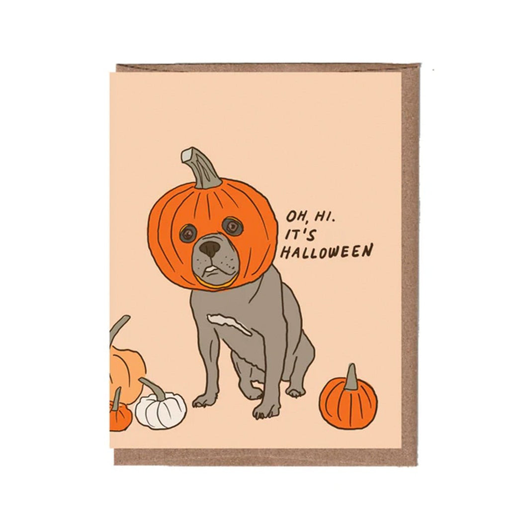 Pumpkin Dog Halloween Card - Lockwood Shop - La Familia Green