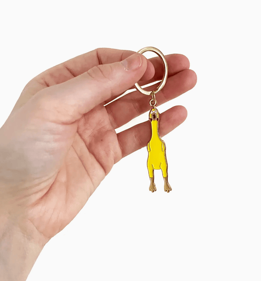 Rubber Chicken Enamel Keychain - Lockwood Shop - Drawn Goods