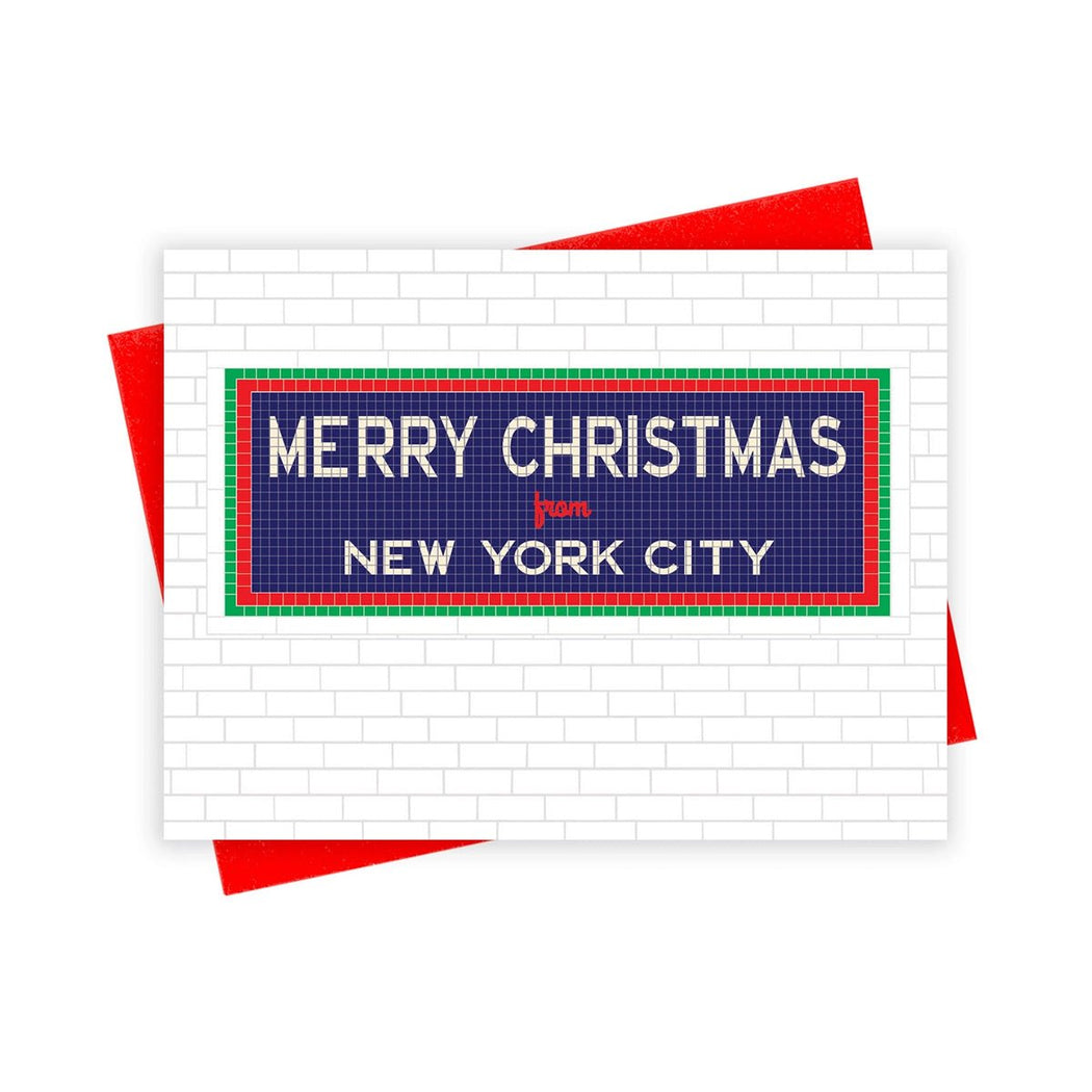 Subway Tile Christmas from NYC Greeting Card - Lockwood Shop - XOU