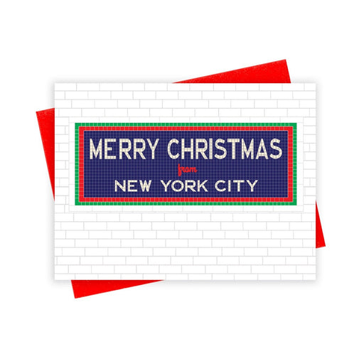 Subway Tile Christmas from NYC Greeting Card - Lockwood Shop - XOU