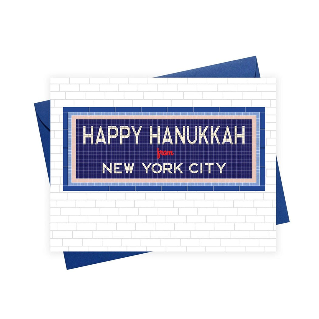 Subway Tile Hanukkah from NYC Greeting Card - Lockwood Shop - XOU