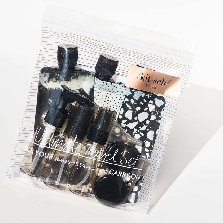 11pc Travel Bottle Set - Black - Lockwood Shop - Kitsch