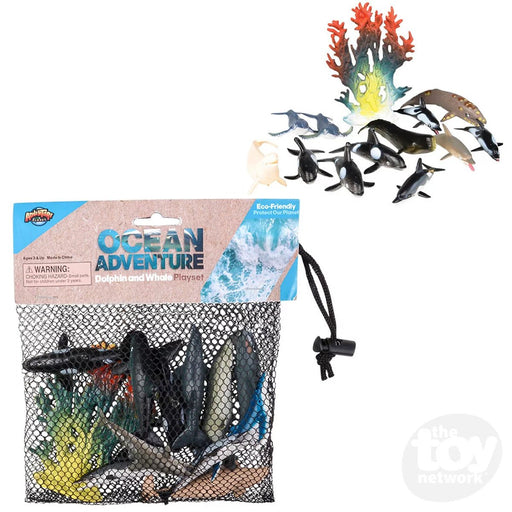 12pc Dolphin and Whale Mesh Bag Play Set - Lockwood Shop - The Toy Network