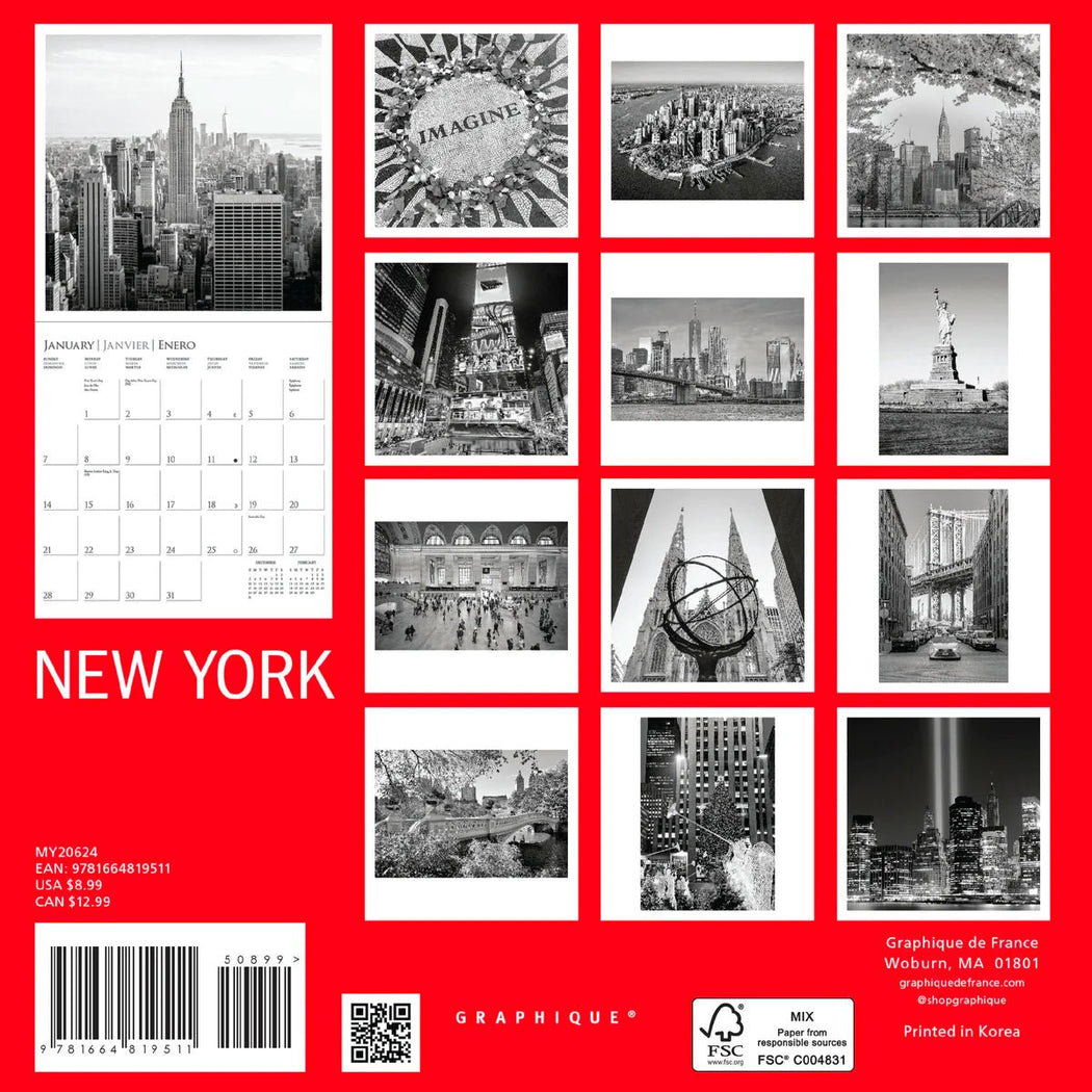 2024 New York Mini Calendar - Lockwood Shop - Graphique