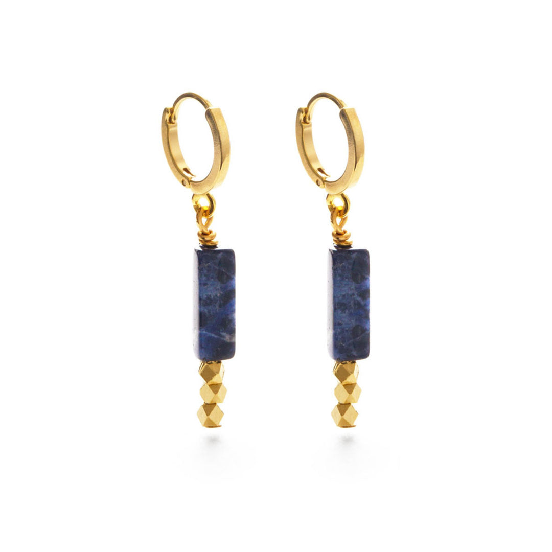 Gemstone Bar Drop Earrings