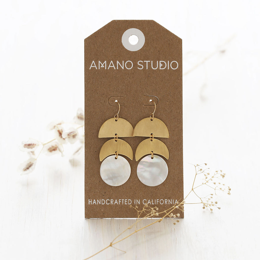 Luz la Luna Earrings - On Cardboard Backing - Lockwood Shop - Amano Studio