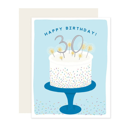 30th Cake Greeting Card - Lockwood Shop - Slightly Stationery