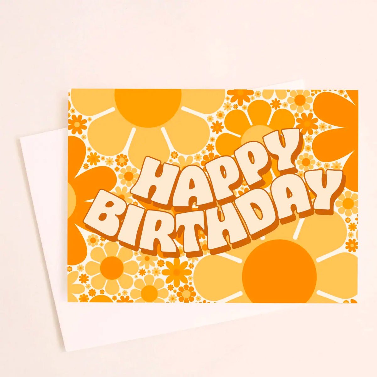 70s Yellow Flowers Birthday Card - Lockwood Shop - Sunshine Studios