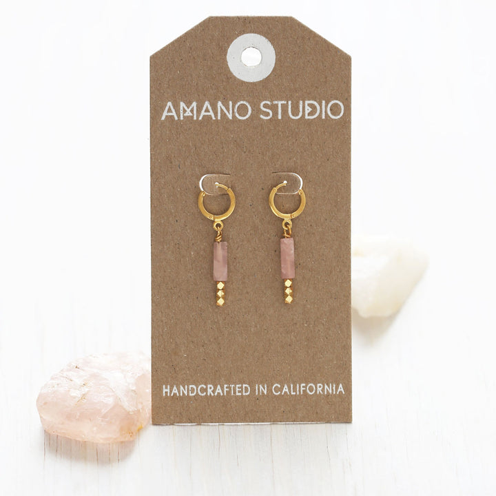 Gemstone Bar Drop Earrings