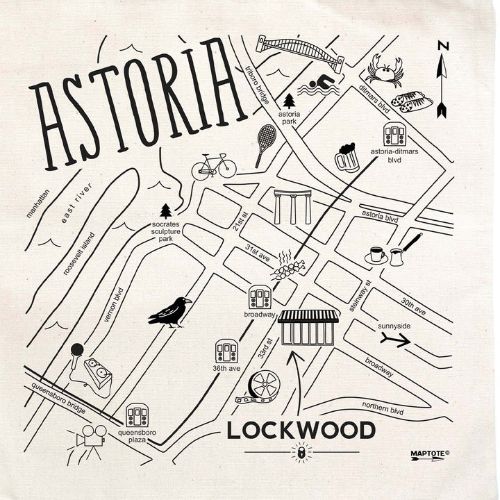 Astoria Map Grocery Tote