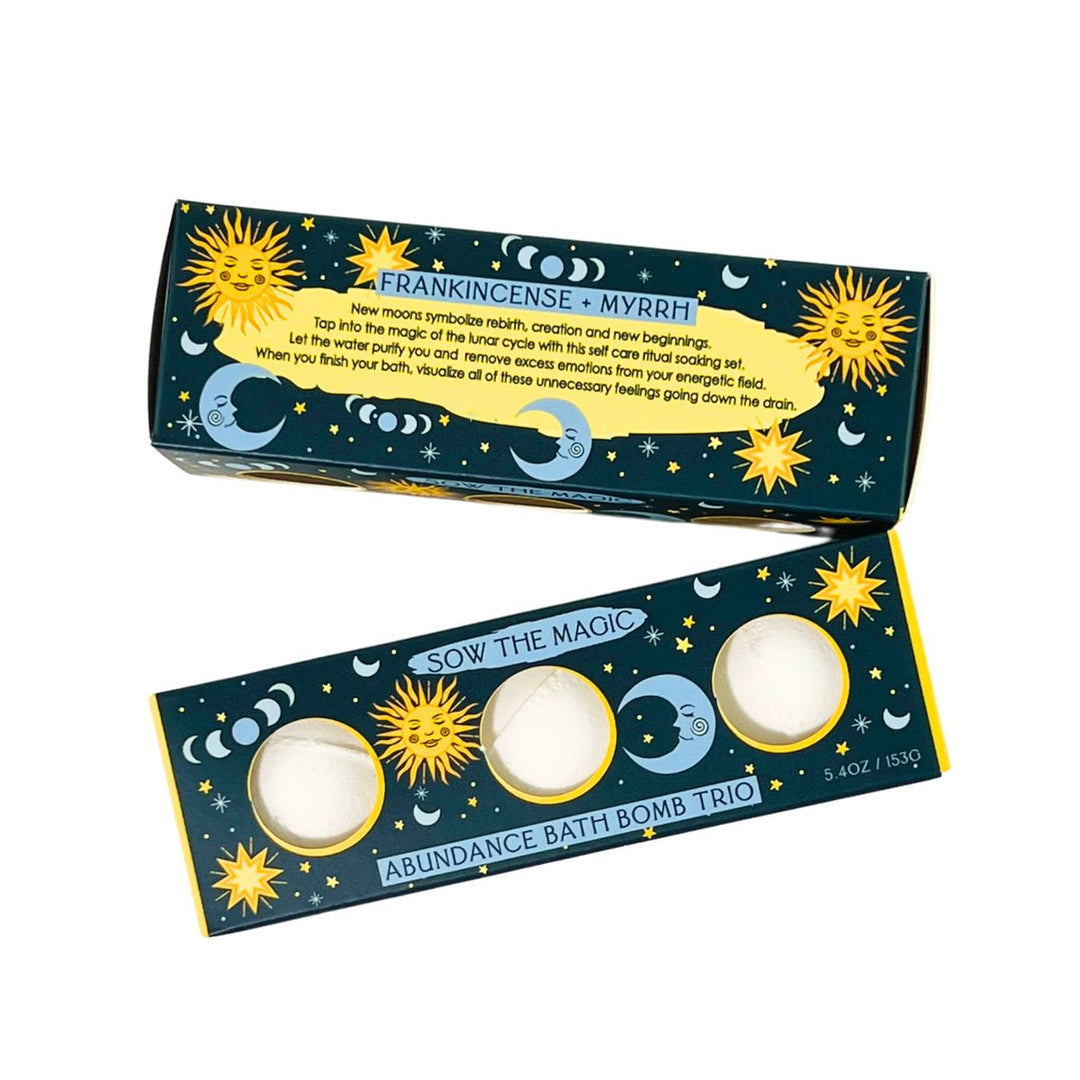 Abundance Moon Phase Frankincense + Myrrh Bath Bomb Trio - Lockwood Shop - Sow The Magic