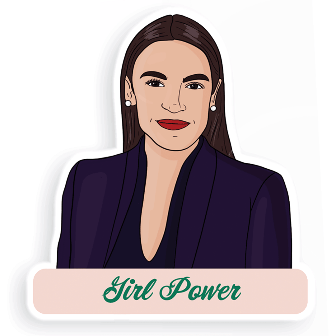 AOC Girl Power Sticker - Lockwood Shop - Party Mountain Paper