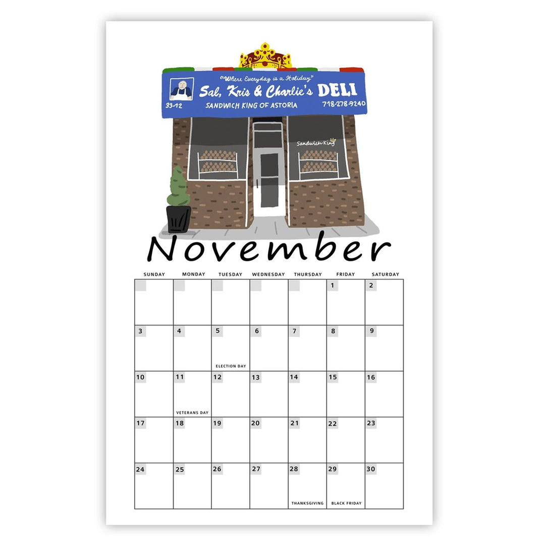 Astoria Shop Fronts 2024 Desk Calendar - Lockwood Shop - Fox Burrow Designs