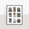 Astoria Shop Fronts 8"x10" Print with Matboard Frame - Lockwood Shop - Fox Burrow Designs