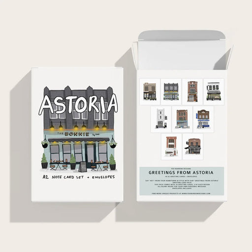 Astoria Shop Fronts Note Cards - Box/ 18 - Lockwood Shop - Fox Burrow Designs
