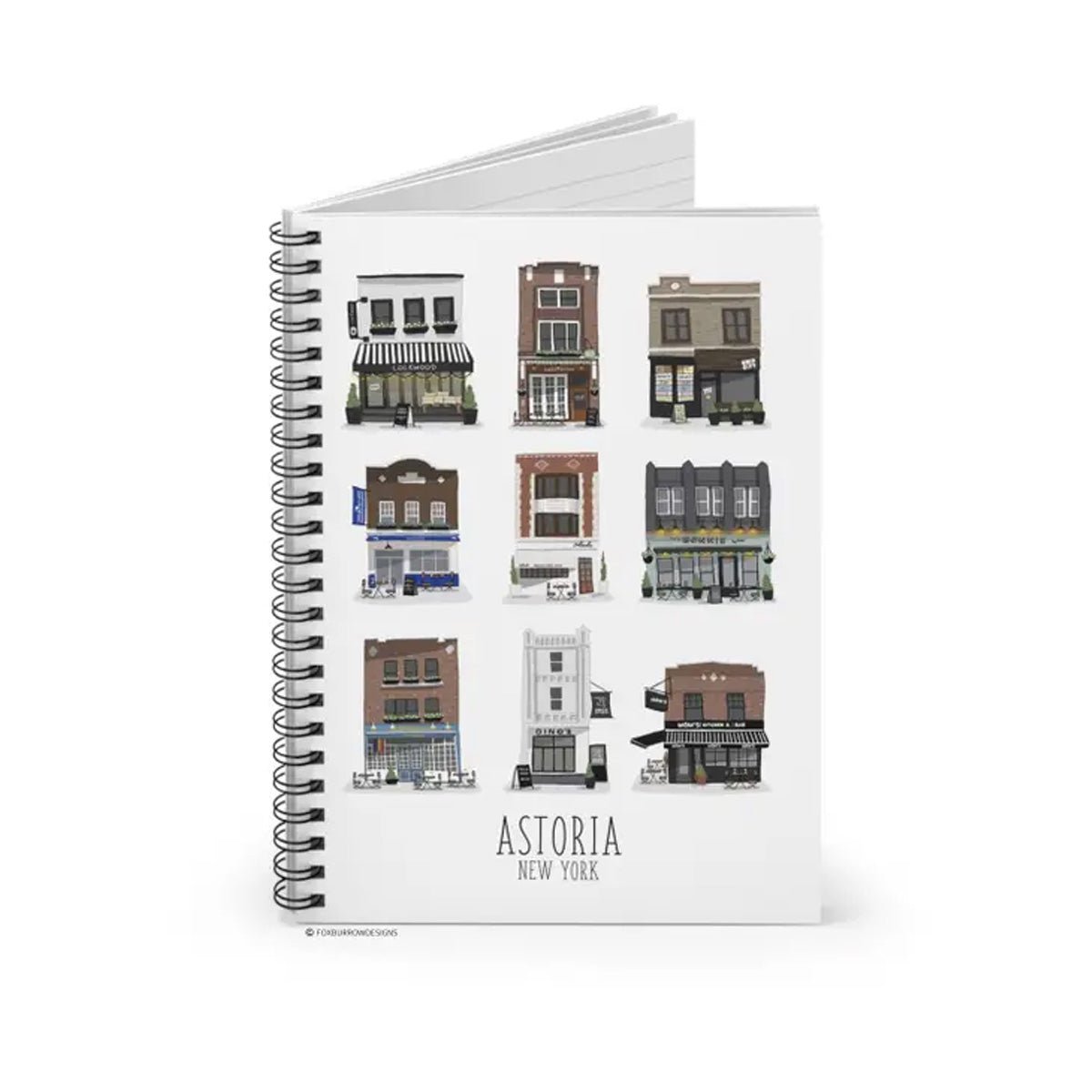 Astoria Shop Fronts Notebook - Lockwood Shop - Fox Burrow Designs