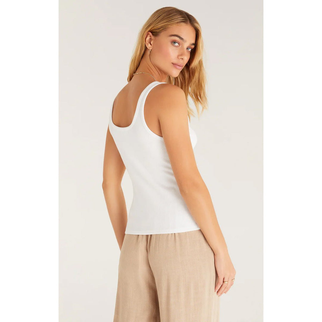 Audrey Rib Tank in White - Lockwood Shop - Z Supply