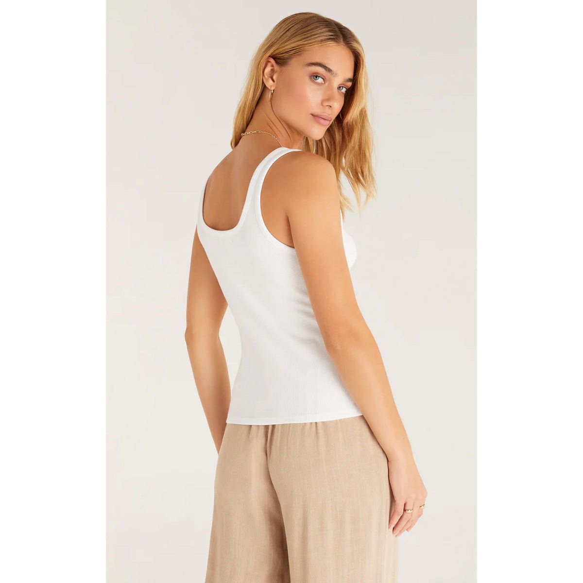 Audrey Rib Tank in White - Lockwood Shop - Z Supply
