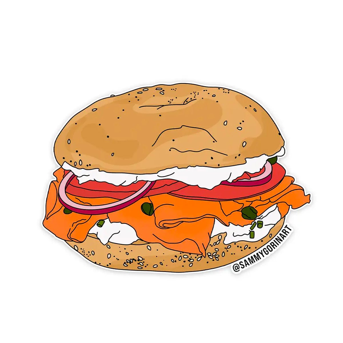 Bagel & Lox Sticker - Lockwood Shop - Sammy Gorin