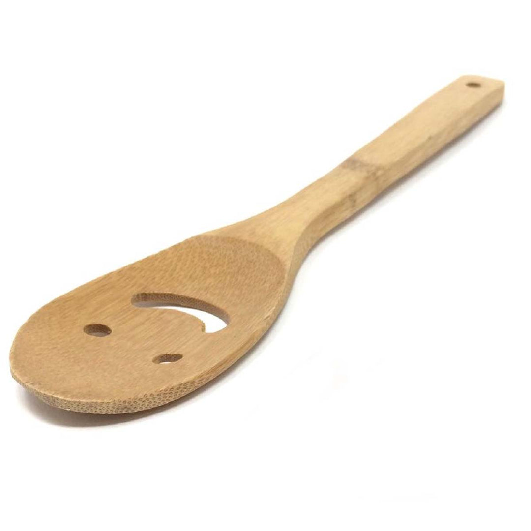 Bamboo Smiley Face Slotted Spoon - Lockwood Shop - Time Concept
