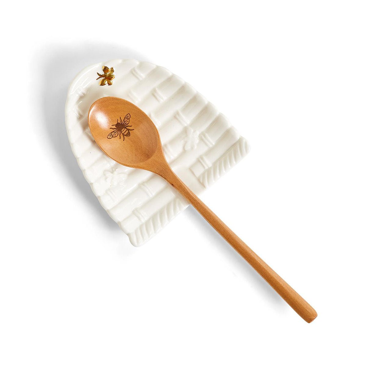 Bee Hive Spoon Rest w/Wooden Spoon - Lockwood Shop - Twos Company