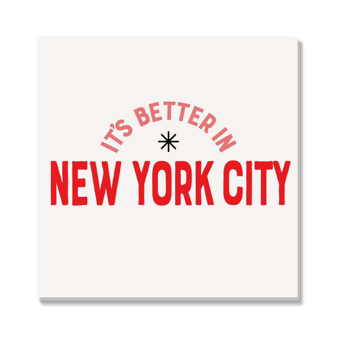 Better in NYC Coaster- Pink &amp; Red - Lockwood Shop - Rock Scissor Paper