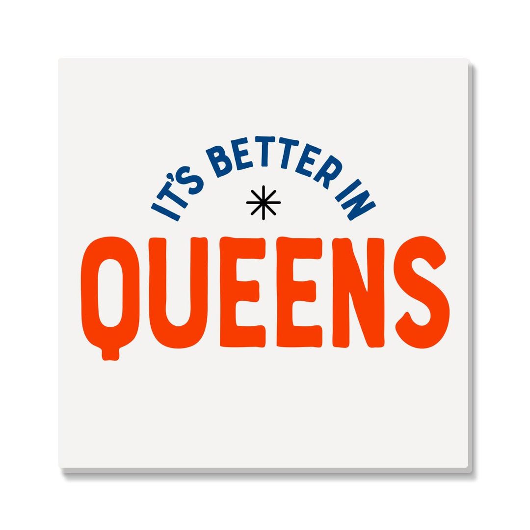 Better in Queens Coaster- Orange &amp; Royal - Lockwood Shop - Rock Scissor Paper