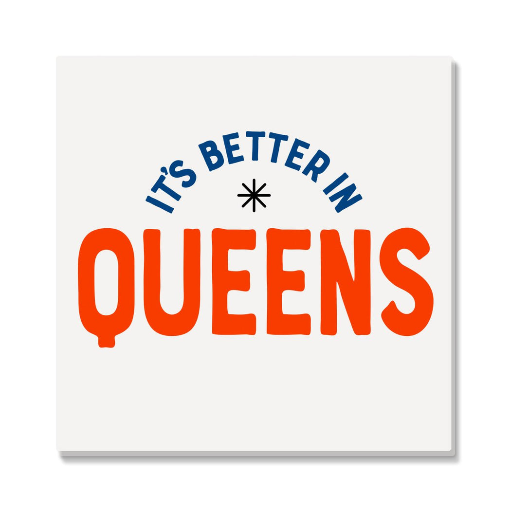 Better in Queens Coaster- Orange & Royal - Lockwood Shop - Rock Scissor Paper