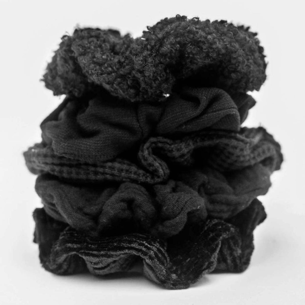 Black Textured Scrunchies - Lockwood Shop - Kitsch