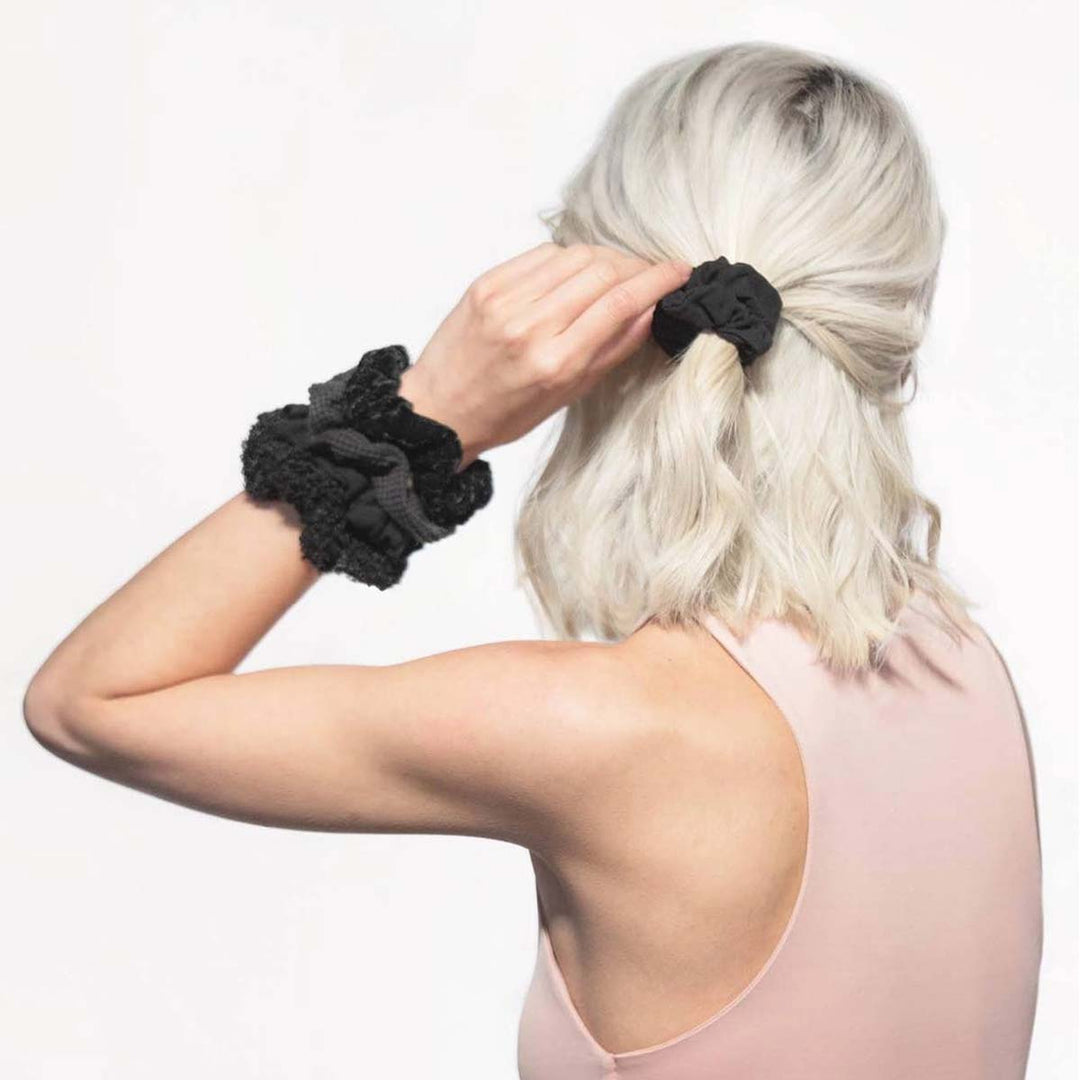 Black Textured Scrunchies - Lockwood Shop - Kitsch