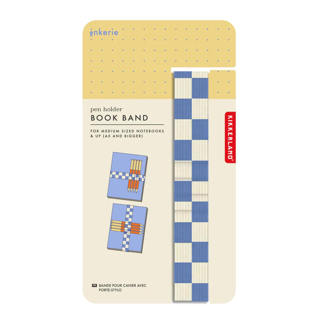 Blue Checker Pen Holder Book Band - Lockwood Shop - Kikkerland