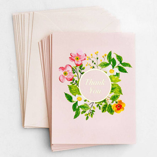 Blush Botanical Thank You - Box of 10 Cards - Lockwood Shop - Waste Not Paper