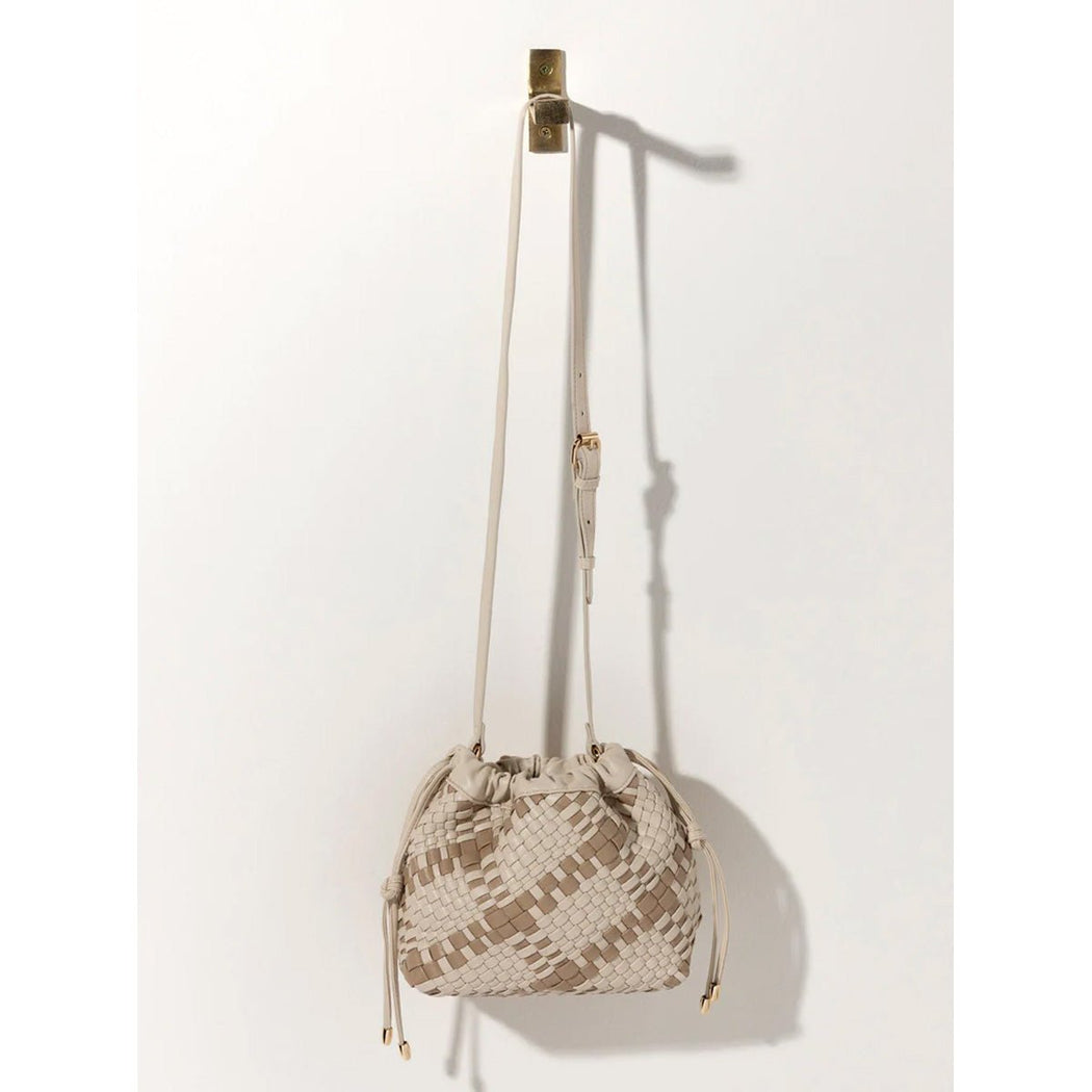 Blythe Plaid Drawstring Bag in Rock - Lockwood Shop - Shiraleah