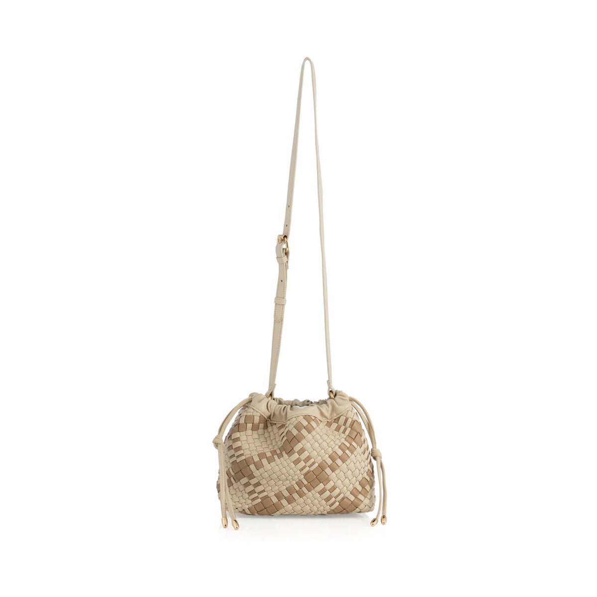 Blythe Plaid Drawstring Bag in Rock - Lockwood Shop - Shiraleah