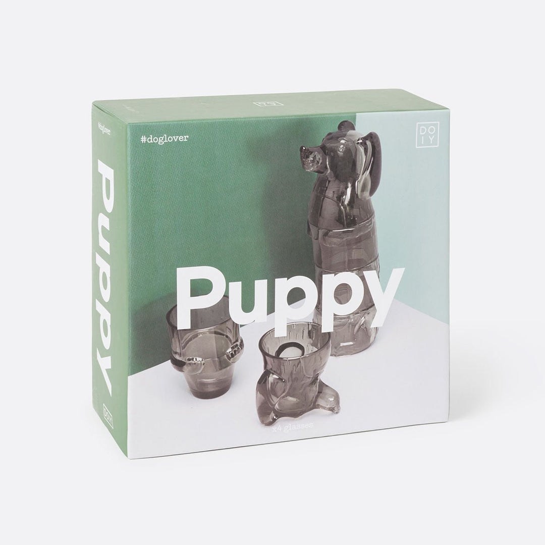 Brown Puppy Stackable Glasses - Lockwood Shop - DOIY