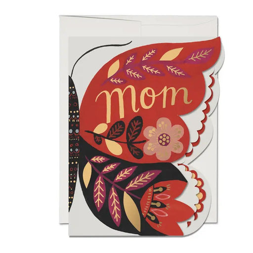 Butterfly Mom French Fold Greeting Card - Lockwood Shop - Red Cap Cards