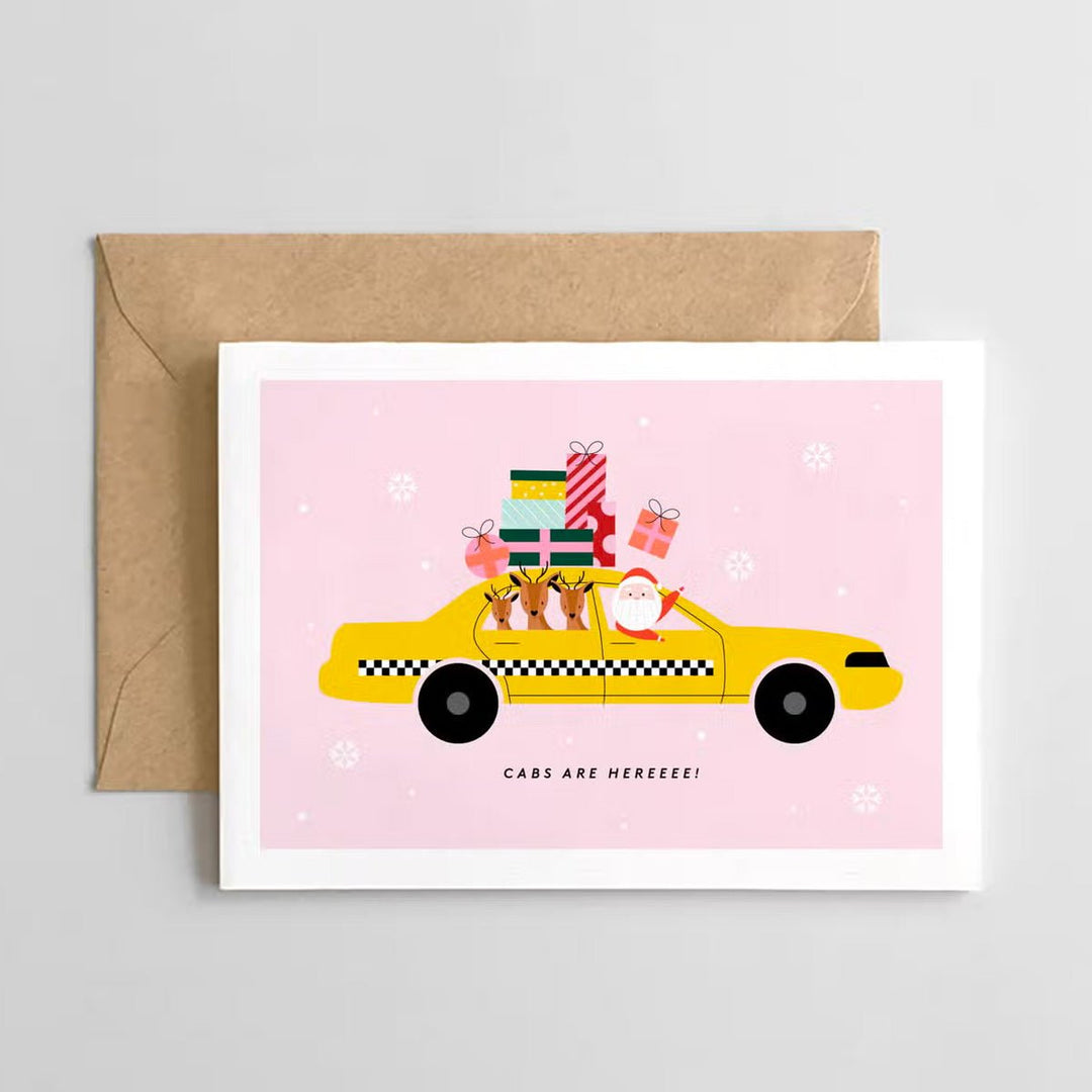 Cabs Are Hereeeeee Christmas Card - Lockwood Shop - Spaghetti &amp; Meatballs