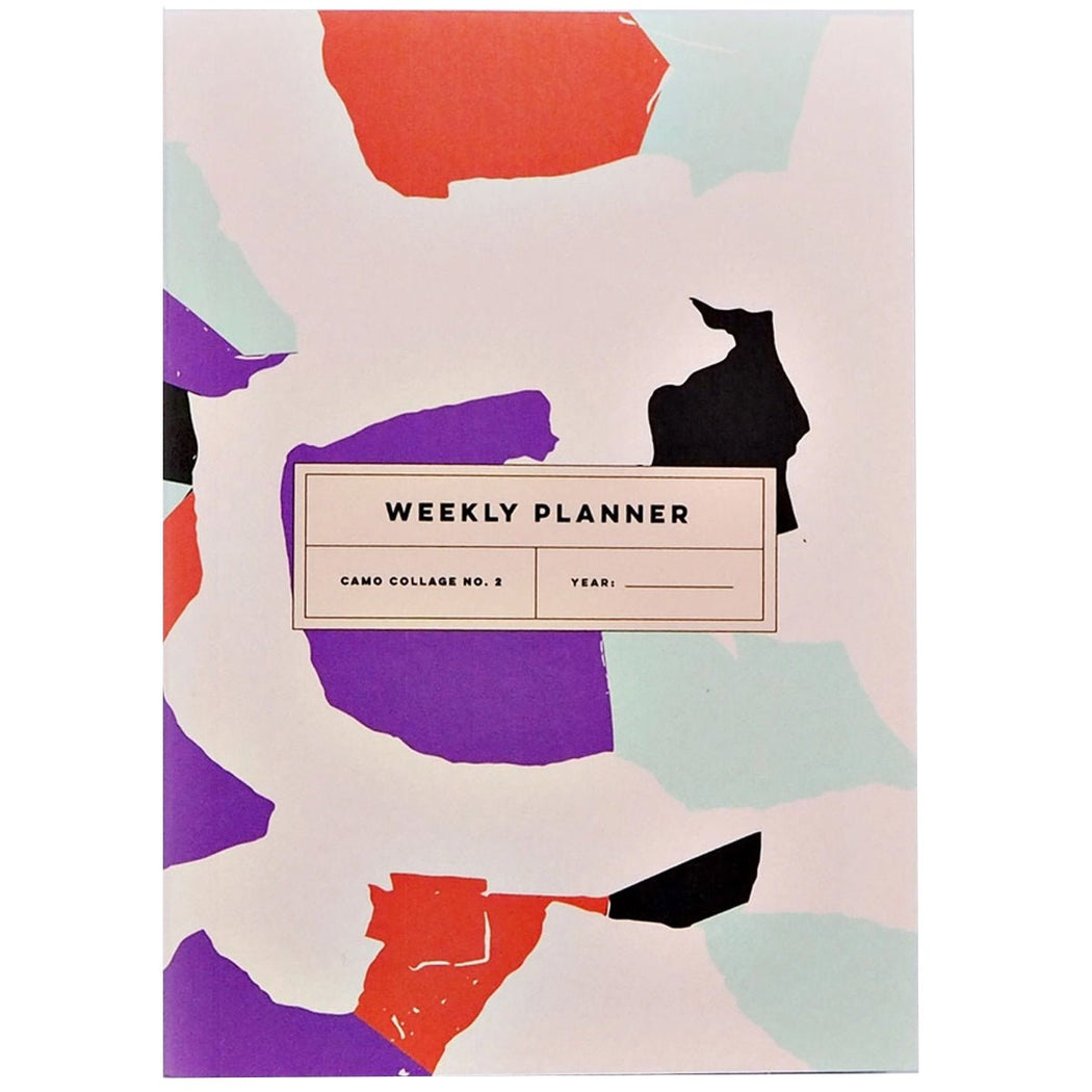 Camo Collage No. 2 Lay Flat Pocket Weekly Planner - Lockwood Shop - The Completist
