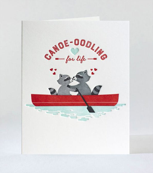 Canoe-oodling Raccoons Greeting Card - Lockwood Shop - elum