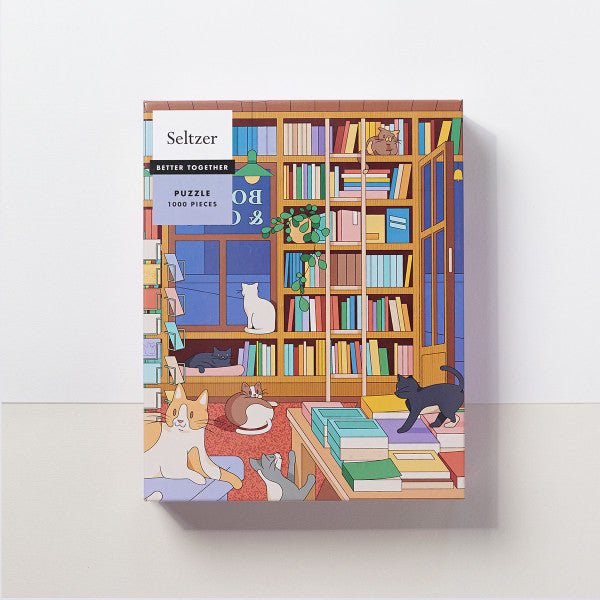 Cat Bookshop Puzzle - Lockwood Shop - Seltzer Goods