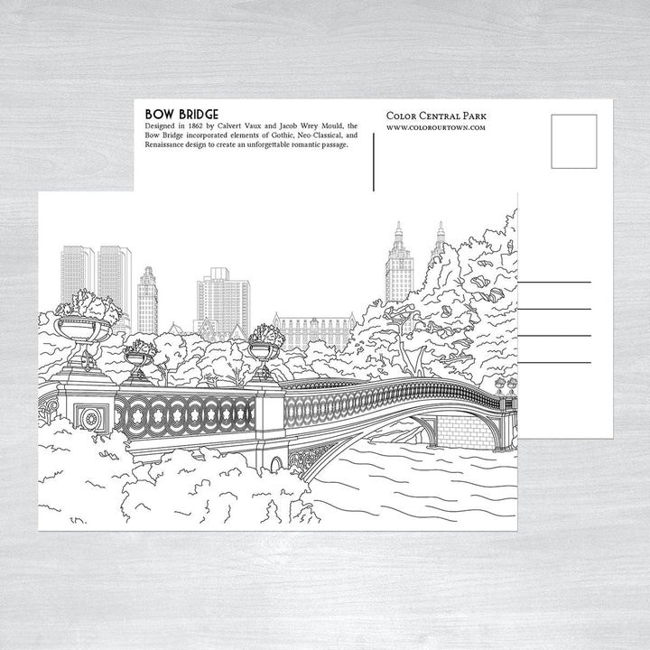 Central Park Coloring Postcards - Set of 10 - Lockwood Shop - Color Our Town